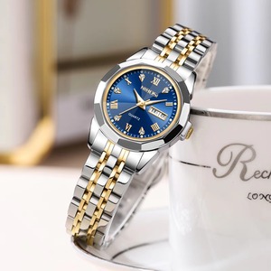Montre-bracelet de luxe pour femme Drioshipping en or rose 2618, montre à quartz tendance Relogio Feminino avec bracelet en acier inoxydable et boîtier en alliage - Product Image 4