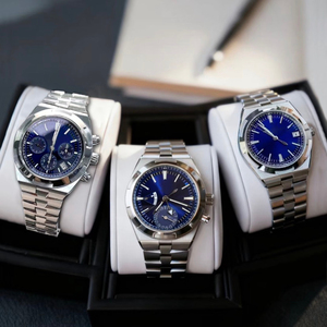 Overseas Style Men's <b>Watch</b>, Blue Dial, Stainless Steel, Automatic Mechanical Luxury Wristwatch - Product Image 4