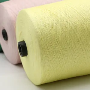 Hot selling yellow dyed colors 32s 40s ne 50 100pct cotton combed compact yarn on cones for knitting