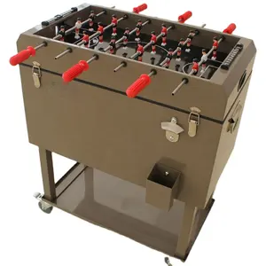 Divertido metal mesa foosball jogo cooler com rodas