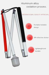 2024 Canne aveugle pliante en aluminium anodisé léger à 5 sections pour aveugles et personnes âgées - Product Image 3