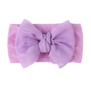 Europese Amerikaanse stijl 13 kleuren strik babyhoofdband <span class=keywords><strong>mini</strong></span> kinderdoek materiaal elastische brede tulband hoofdband haaraccessoires - Product Image 6