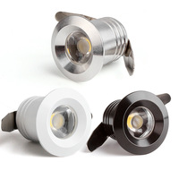 Mini luminaires LED argentés/noirs/blancs/dorés 1W 3W 20mm 85V-265V, affichage de bijoux, plafond encastré, armoire, Spot, DC12 24V