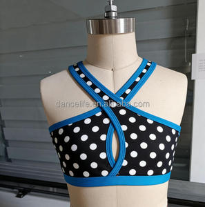 Conjunto de leotardo de ballet <span class=keywords><strong>para</strong></span> niñas con top corto de lunares y pantalones cortos <span class=keywords><strong>para</strong></span> gimnasia, entrenamiento, yoga, deporte, danza y espectáculos. - Product Image 4