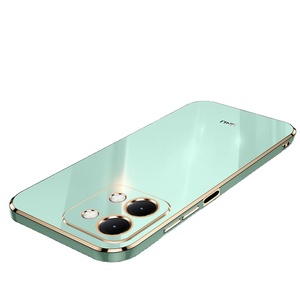 XINLI 6D cuadrado galvanoplastia Color TPU parachoques funda de teléfono delgada para VIVO Y28 4G/Y38 5G funda trasera de moda - Product Image 1