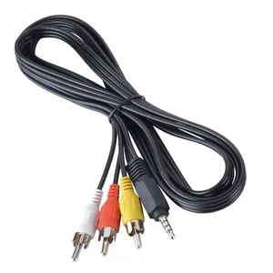 Kabel kabel video audio daya 3 in 1 DC ke 3 RCA Male ke 1