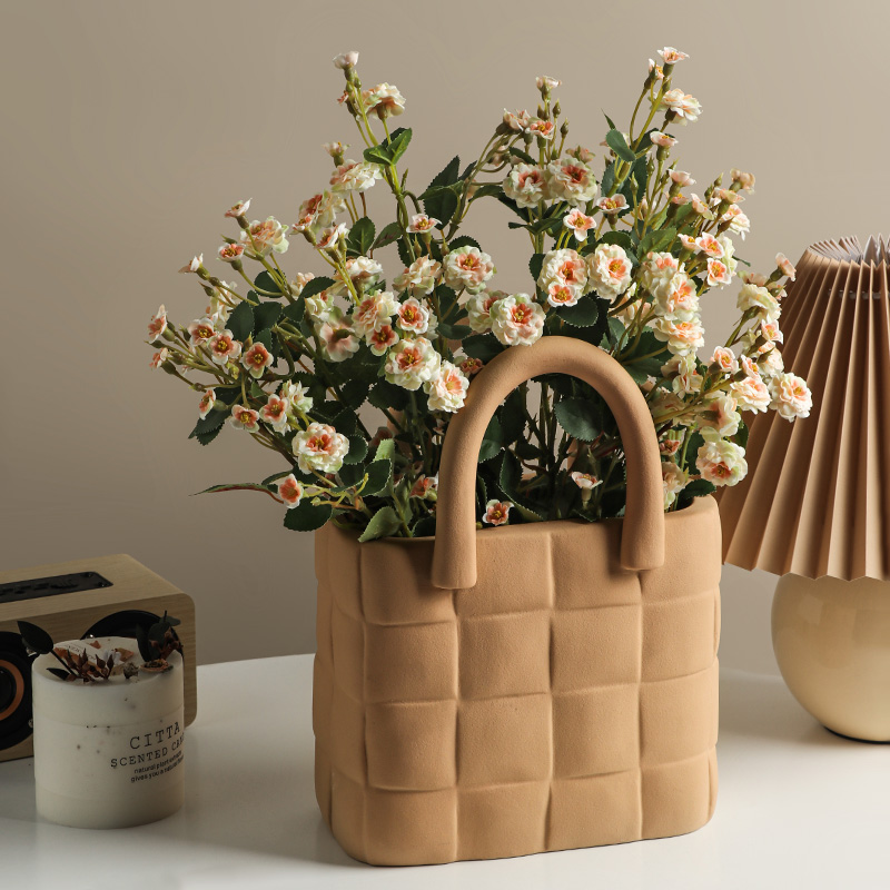 Modern Bag Vase Ceramic Vases Chinese Style Simple Designed Porcelain flower vase
