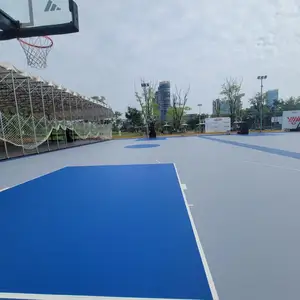 5.5毫米PVC乙烯基排球运动场地板卷塑料户外篮球场地板