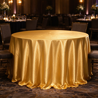 Nappe ronde en jacquard, linge de table élégant en satin pour hôtel, mariage, banquet et décoration de fête