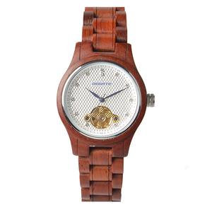 Montre automatique en bois Shenzhen Fabricant OEM Logo personnalisé avec diamant sur cadran Montres mécaniques - Product Image 1