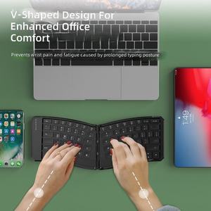 Clavier sans fil pliable ergonomique, léger, portable, multi-systèmes et multi-appareils, produit en plastique, clavier Bluetooth - Product Image 4