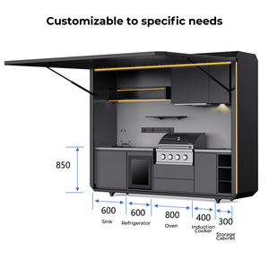 <span class=keywords><strong>Cuisine</strong></span> modulaire d'extérieur pliable <span class=keywords><strong>de</strong></span> luxe en vente chaude, ensemble <span class=keywords><strong>de</strong></span> <span class=keywords><strong>cuisine</strong></span> <span class=keywords><strong>de</strong></span> jardin d'extérieur avec réfrigérateur - Product Image 2
