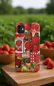Funda para iPhone con Diseño Rural de Fresa para Sublimación, sin Soporte - Product Image 2