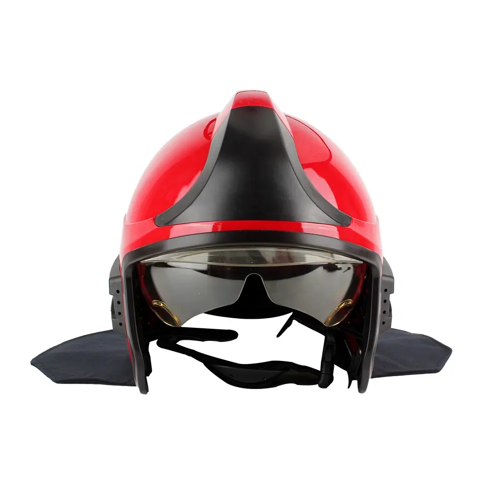 Nuevo tipo de casco rojo de extinción de incendios de Europa casco de fuego para rescate de extinción de incendios