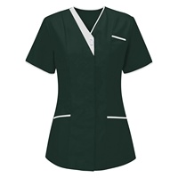 Tunique d'infirmière pour femmes, hauts de travail à manches courtes, blouse, salopette de salon de beauté, uniformes médicaux, dentaires, vétérinaires, fabricant d'uniformes pour soignants
