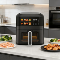 Friteuse à air numérique de 4,5 litres, sans huile, pour une cuisson saine, en acier inoxydable, avec accessoires
