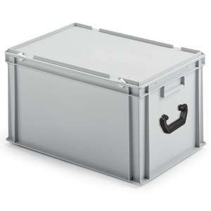 Euro-Koffer Aus PP Mit 2 Tragegriffen, LxBxH 600x400x330 Mm, Grau - Product Image 1