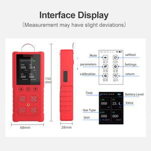 Fabrika Teslimatlı El Tipi Çoklu 4'ü 1 Arada Alarm 0-100%LEL EX O2 CO H2S COMB Sensörlü Çoklu Gaz Dedektörü Taşınabilir Gaz Dedektörü - Product Image 3