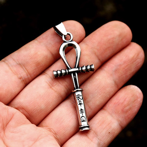 Collier pendentif en acier inoxydable SS8-940P <span class=keywords><strong>Croix</strong></span> égyptienne de la vie Sceptre Œil <span class=keywords><strong>d</strong></span>'<span class=keywords><strong>Horus</strong></span> Bijoux punk pour hommes Vente en gros - Product Image 3
