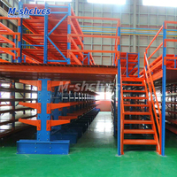 Plateforme de loft en acier robuste avec revêtement en poudre, poutre en I, capacité de charge élevée 200-1000 kg, panneaux galvanisés avec escalier antidérapant