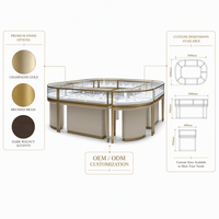 Vitrine Commerciale OEM ODM en Métal et Bois pour Bijoux, avec Verre Trempé et Éclairage LED, Taille Personnalisée, Vente en Gros