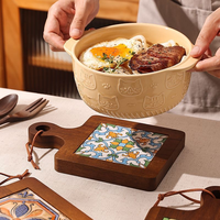 LOMATO LM-MP08 Nouveaux sous-verres rectangulaires en bois d'acacia de style chinois, avec poignée, non finis, écologiques, résistants à la chaleur, de qualité alimentaire