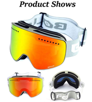 Masque de ski à lentille magnétique anti-buée UV400, compatible casque sans monture, équipement de sport pour la neige