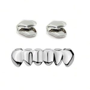 Grillz Dentales Dorados, Juego Completo para Dientes Frontales, Accesorio de Moda Unisex para Fiestas - Product Image 2