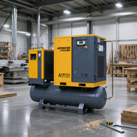 Compresseur d'air à vis stationnaire refroidi par air monophasé AC Airking 4-en-1 AVFB-10A avec tension personnalisée 10 CV 7,5 kW