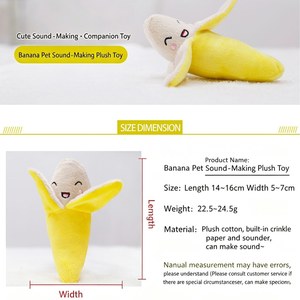 Jouet en peluche interactif en forme de <span class=keywords><strong>banane</strong></span> pour animaux de compagnie, jouet à mâcher durable pour l'extérieur, jouet à mâcher doux pour chiots avec sonnette intégrée - Product Image 3