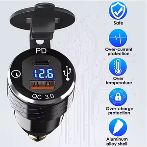 Adaptateur de <span class=keywords><strong>moto</strong></span> en aluminium PD DIN Power Hella Plug vers <span class=keywords><strong>USB</strong></span> C et <span class=keywords><strong>USB</strong></span> QC3.0 avec voltmètre pour Ducati Triumph <span class=keywords><strong>BMW</strong></span> 12V-24V - Product Image 2