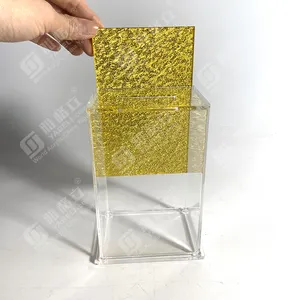 Moderna scatola Judaica Lucite Tzedakah in piedi scatola per donazioni di denaro in acrilico con serratura