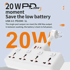 Presa a muro elettrica domestica Multi presa presa di estensione per sovratensione striscia di potenza 16A nominale 4 AC <span class=keywords><strong>con</strong></span> <span class=keywords><strong>interruttore</strong></span> e USB - Product Image 5