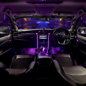 SJC 64 couleurs Lumière ambiante dynamique pour voiture Convient à <span class=keywords><strong>Toyota</strong></span> <span class=keywords><strong>Fortuner</strong></span> 2016-2023 Lumière d'ambiance intérieure pour la décoration Mise à niveau - Product Image 4