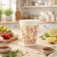 Gobelets à café en papier jetables à paroi simple avec logo personnalisé imprimé, écologiques et compostables, pour boissons chaudes à emporter, avec couvercle