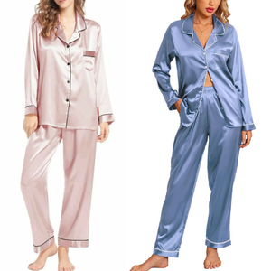 ชุดนอนผ้าไหมผู้หญิงขายส่ง แขนยาว ชุดนอนหรูหรา วัสดุรักษ์โลก รับผลิตแบบ OEM ODM รองรับการผลิตภายใต้แบรนด์ของลูกค้า - Product Image 1