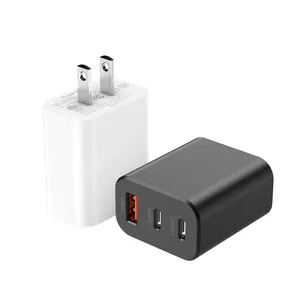 TRENDING PRODUCTS 2023 NEW ARRIVAL GaN tech USB US JP EU UK AU KR Plug Multi Ports 2 Type c&USB Fast Wall Charger for smartphone