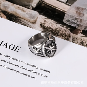 Bague étoile rétro Zhanlang Jewelry SA1034, bague de fête unisexe tendance - Product Image 1