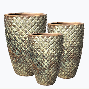 Grands pots de fleurs en céramique, résistants au gel, faits à la main, style rustique européen, pour centres commerciaux, jardins et décoration intérieure TERREN RT6600 - Product Image 1