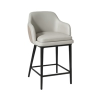 Tabouret de bar élégant avec revêtement moelleux et pieds en métal pour îlot de cuisine et comptoir commercial