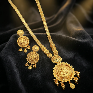 Wholesale 14K 18K 24K Micro Gold Plated Brass <b>Long</b> Flower Design Women's Wedding Jewelry Set <b>Necklace</b> and Earrings - Product Image 6