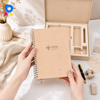 Set de Regalo de Cuaderno Personalizado Premium para Ejecutivos, con Grabado en Relieve con Lámina Dorada, Cuero Genuino, Ecológico, MOQ Bajo