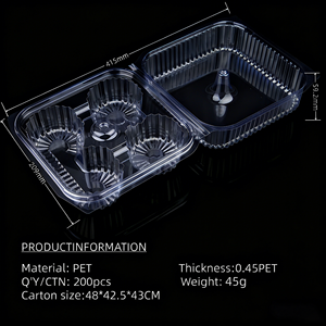 Hộp đựng thức ăn nhựa trong suốt dùng một lần, hộp bánh mì, hộp đựng đồ ăn mang đi, hộp bánh ngọt nhựa trong suốt dạng vỏ sò - Product Image 2