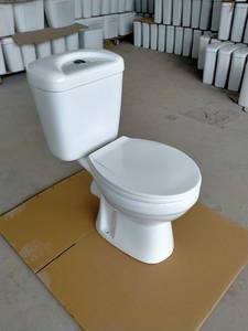 Ensemble de sanitaires en céramique européenne à double chasse, WC, lavabo sur colonne, lavabo à poser, siphon en P pour salle de bain, vente en gros à prix abordable - Product Image 2