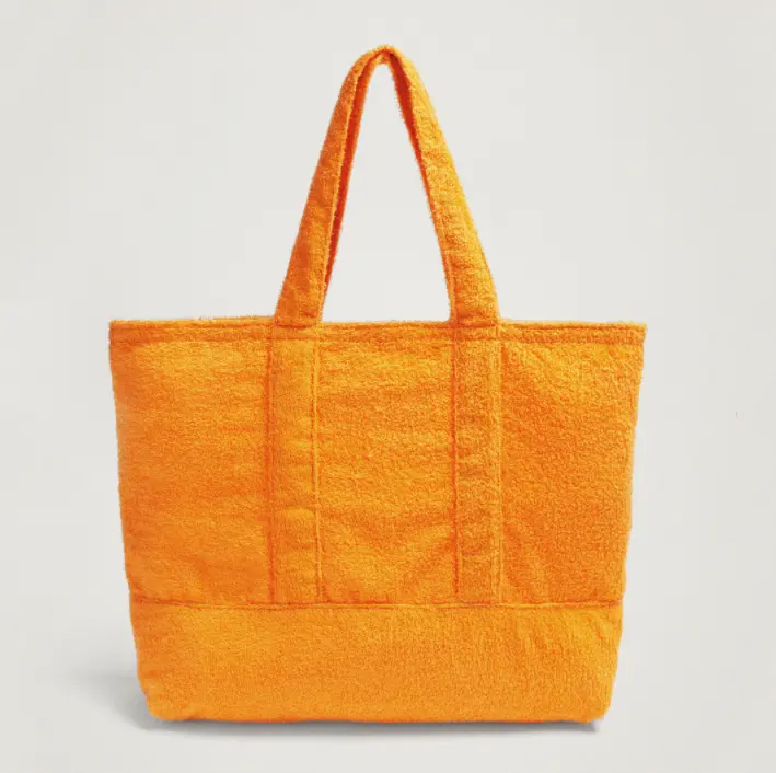 टेरी समुद्र तट बैग महिलाओं के लिए प्रतिवर्ती तौलिया बैग के लिए एकदम सही समुद्र तट गर्मियों दुकानदार बैग