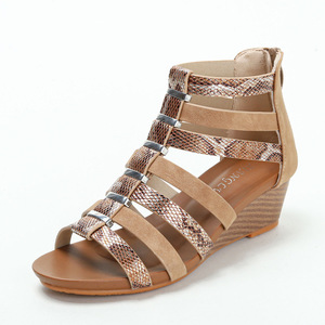 Xuanhui al por Mayor: <span class=keywords><strong>Sandalias</strong></span> de Cuña <span class=keywords><strong>Romanas</strong></span> de Gladiador Altas y Elegantes con Cremallera, Transpirables, para Verano – Nueva Llegada para Mujer - Product Image 2