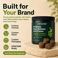 OEM ODM Probiotiques pour chiens sous forme de friandises molles, à base de spores, 8 souches, prébiotiques, santé digestive, supplément immunitaire, poulet hydrolysé
