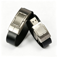 Bracelet en cuir OEM avec clé USB intégrée, gravure laser, stockage de données, clé USB portable, disque USB, cadeau