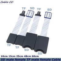 Câble adaptateur d'extension de lecteur de carte TF mâle/femelle vers Micro SD mâle/femelle de 10 cm à 60 cm pour voiture, GPS, téléphone, TV, caméra
