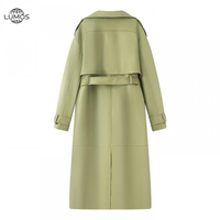 Manteau Trench Lumos Printemps Nouvelle Collection Simple Décontracté Ample Double Boutonnage Ceinturé à Revers Mi-longueur Personnalisation du Logo Disponible